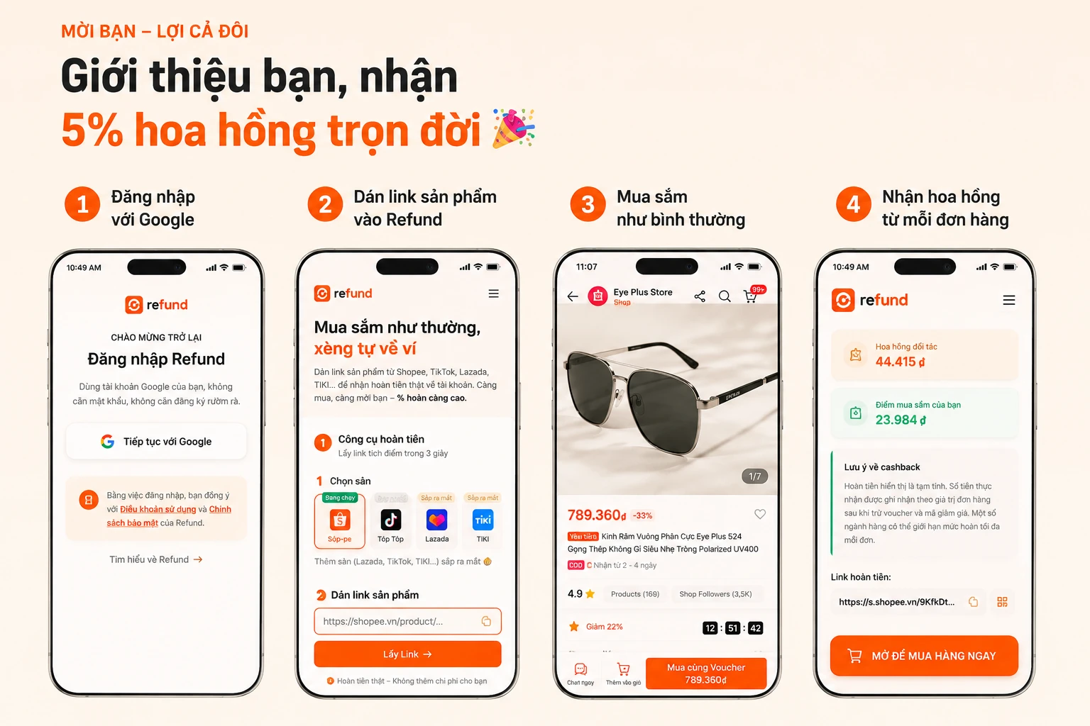 Hướng dẫn cách hoàn tiền Shopee qua 4 bước trên Refund