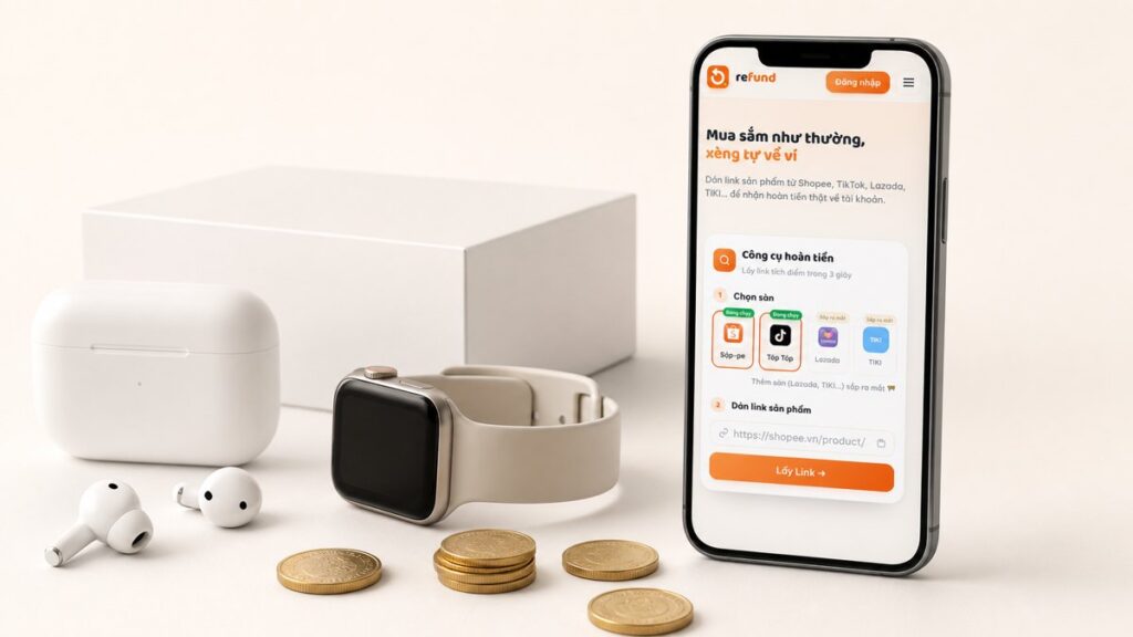Hoàn tiền đồ công nghệ Shopee với app Refund
