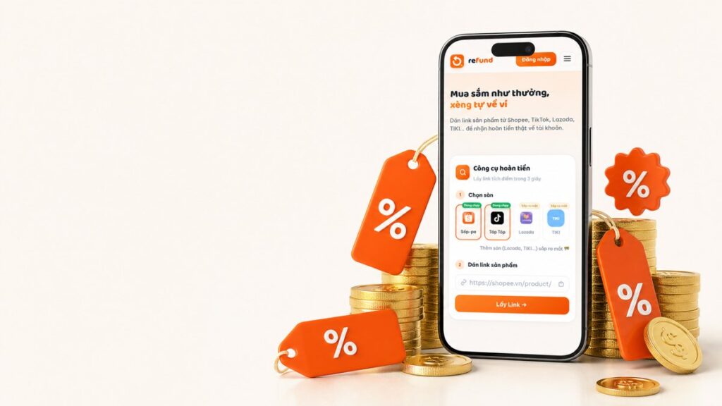 Săn sale Shopee kèm hoàn tiền cộng dồn với app Refund
