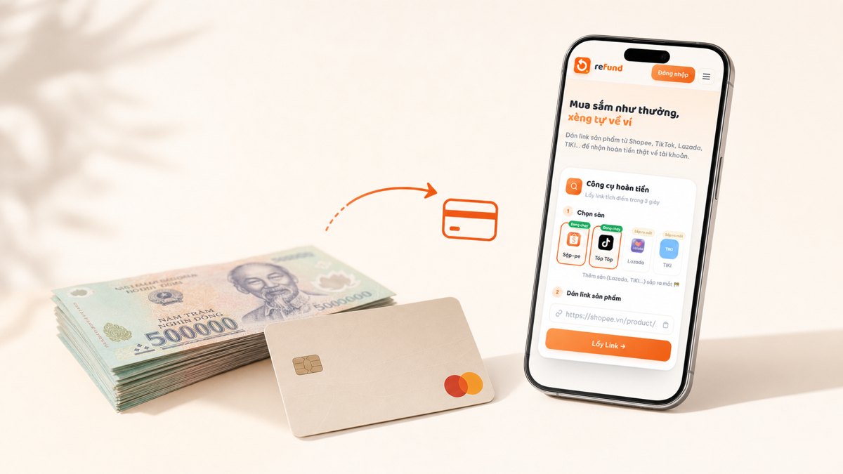 Rút tiền hoàn về ngân hàng trên app hoàn tiền Refund