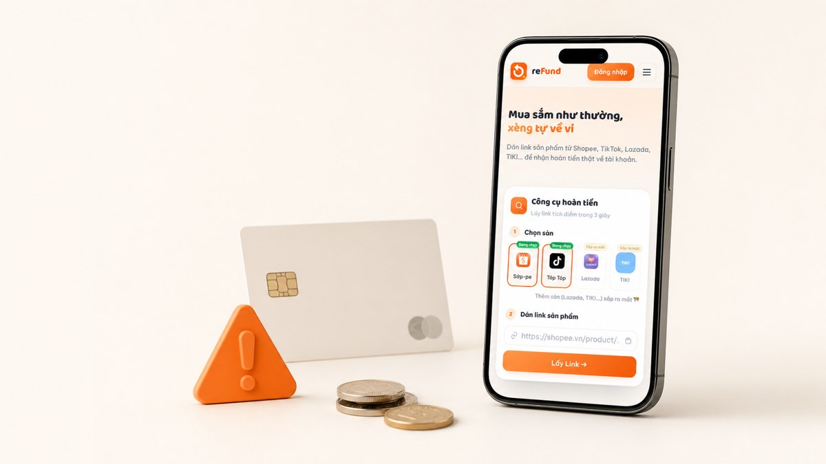 Sai lầm khi rút tiền hoàn về ngân hàng trên app Refund